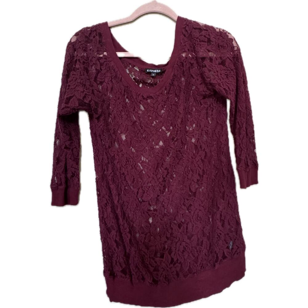 Express lace shirt - burgundy size Medium